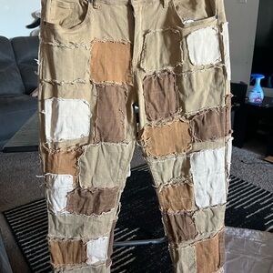 Aime Leon Dore Patchwork Chinos in Tan and Brown